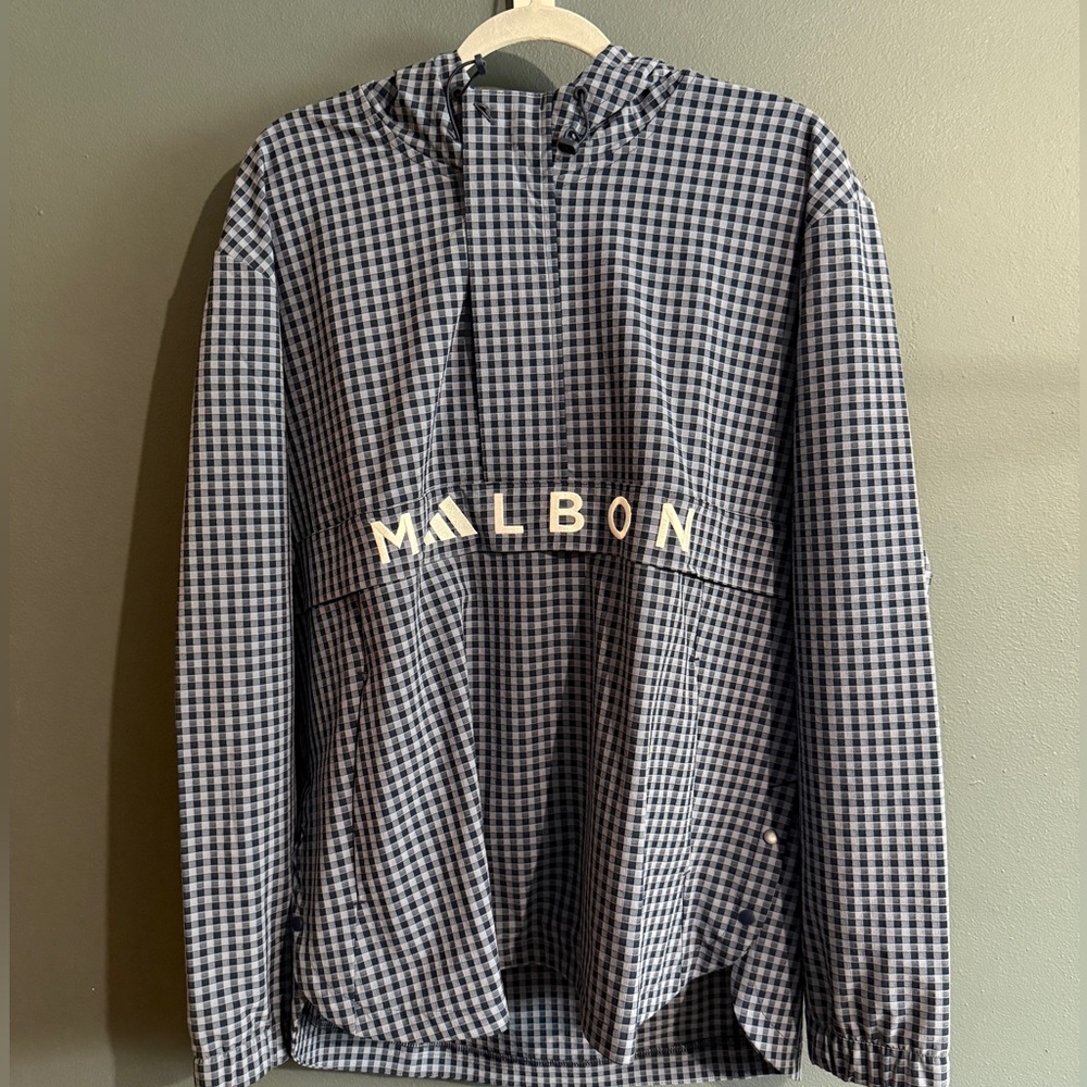 Adidas x Malbon 1/2-Zip Anorak - Blue Hooded Jacket